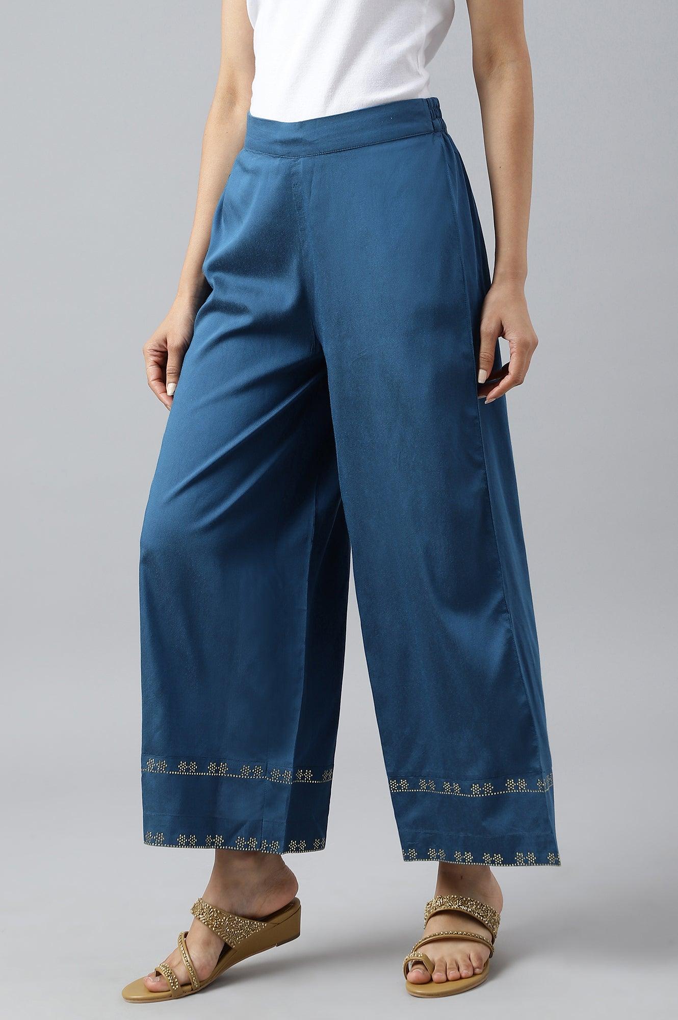 W for Woman Persian Blue Straight Parallel Pants