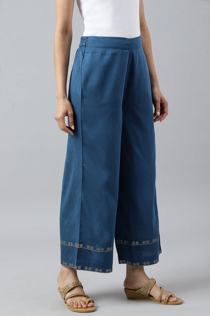 W for Woman Persian Blue Straight Parallel Pants