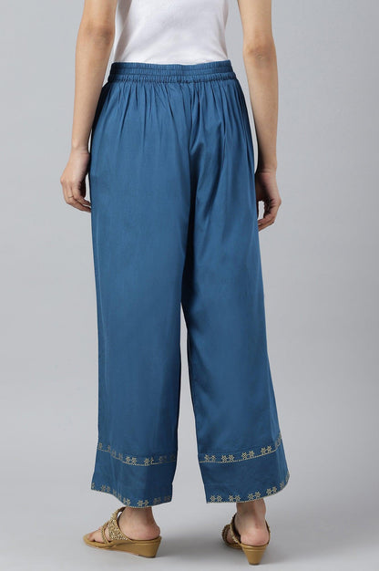 W for Woman Persian Blue Straight Parallel Pants