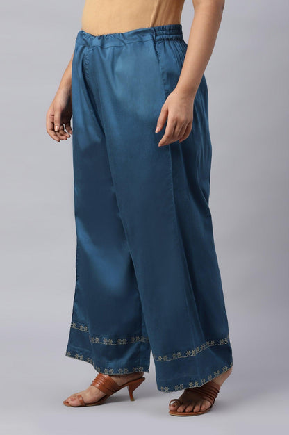 W for Woman Persian Blue Straight Plus Size Parallel Pants