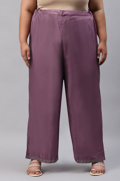 W for Woman Ash Rose Pink Shantung Straight Plus Size Parallel Pants
