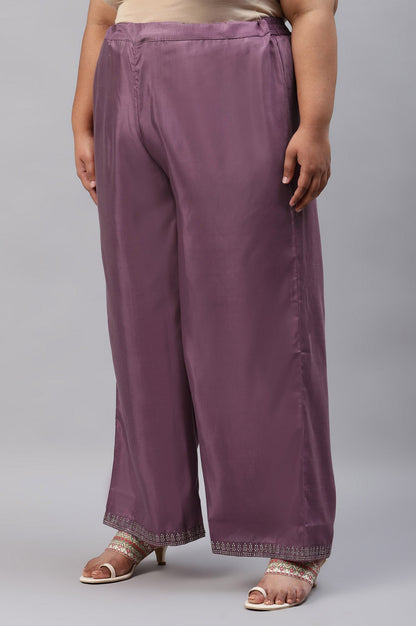 W for Woman Ash Rose Pink Shantung Straight Plus Size Parallel Pants