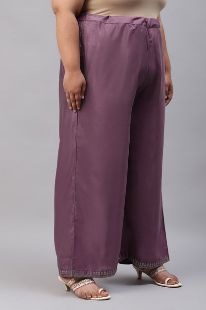 W for Woman Ash Rose Pink Shantung Straight Plus Size Parallel Pants