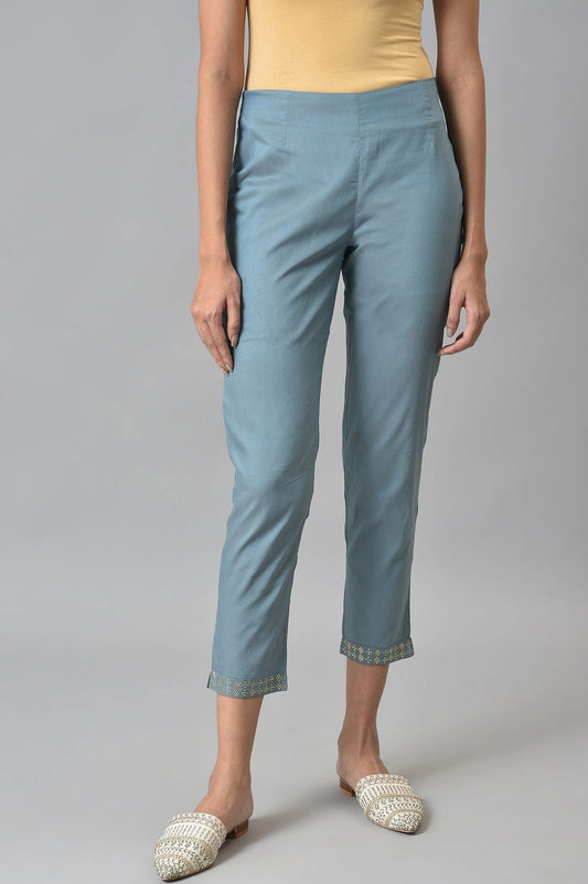 W for Woman Stone Blue Women Slim Pants