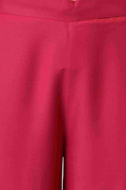 W for Woman Pink Rose Rayon Straight Parallel Pants