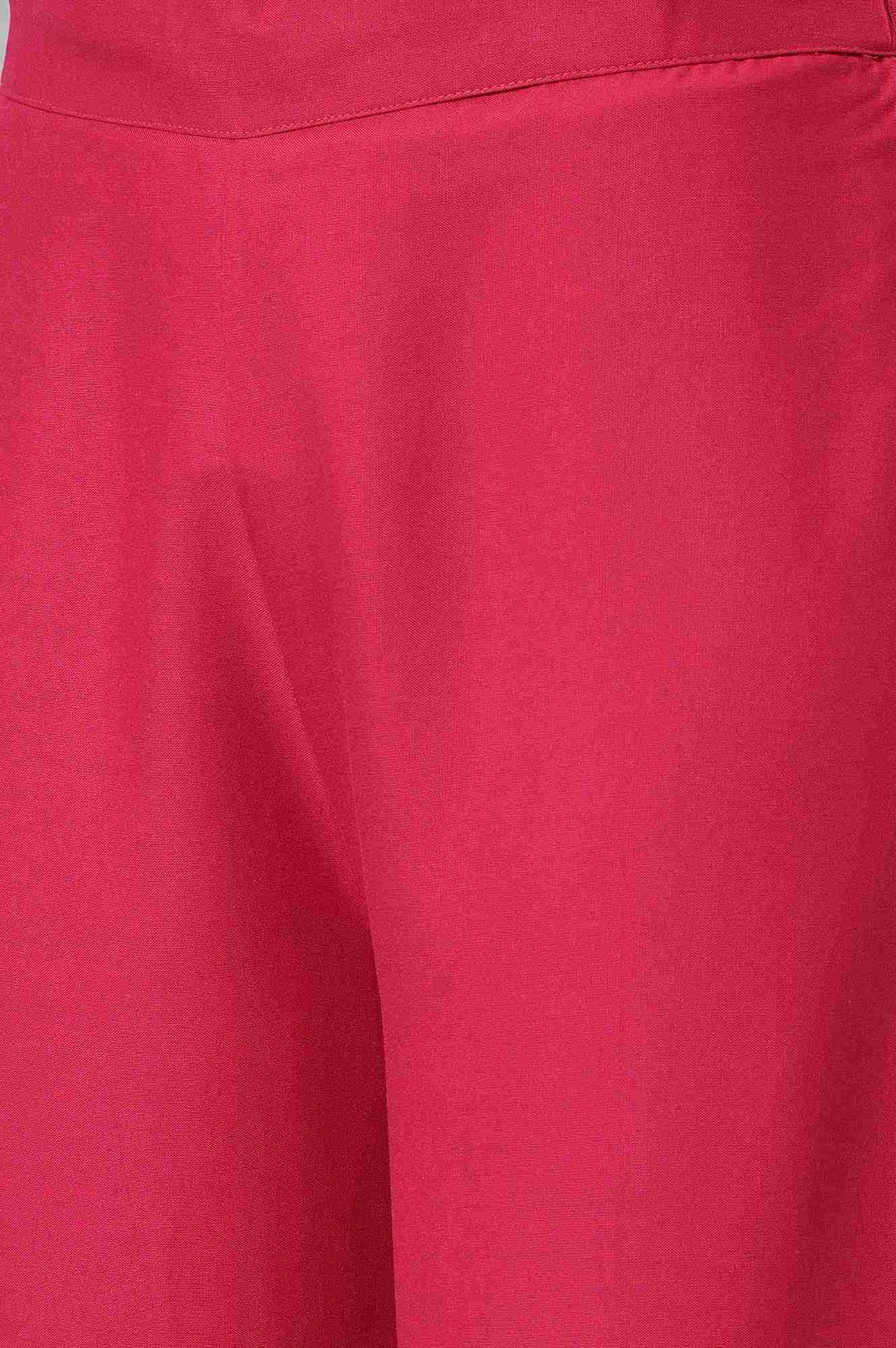 W for Woman Pink Rose Rayon Straight Parallel Pants