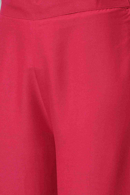 W for Woman Pink Rose Rayon Straight Parallel Pants