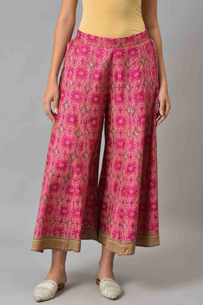W for Woman Berry Pink Printed Flared Culottes