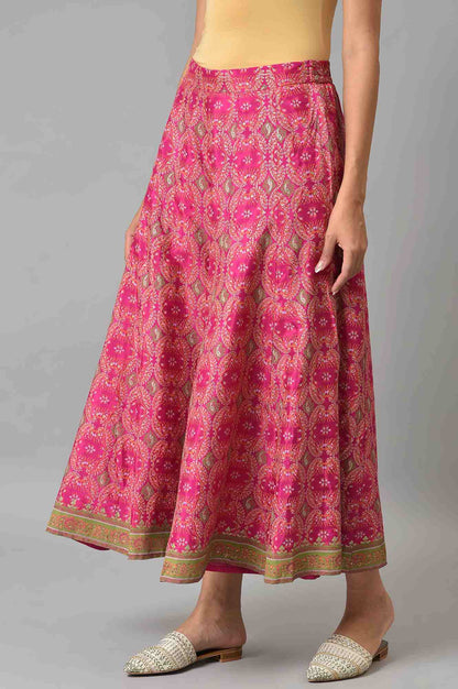 W for Woman Berry Pink Printed Flared Culottes