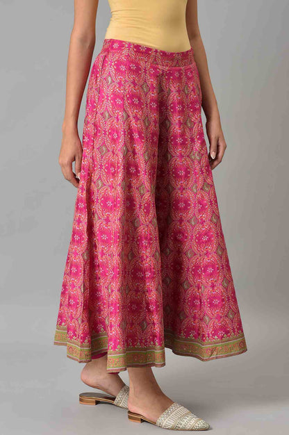W for Woman Berry Pink Printed Flared Culottes