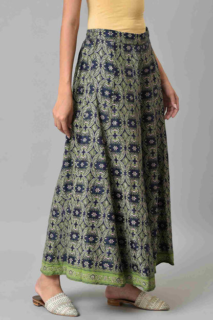 W for Woman Dark Blue Paisely Printed Culottes