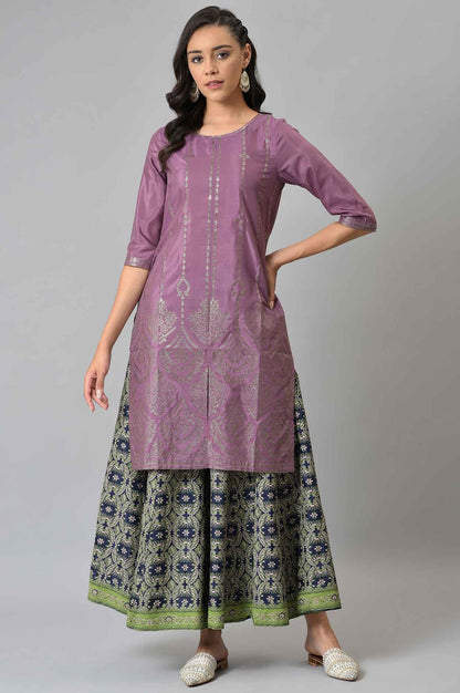 W for Woman Dark Blue Paisely Printed Culottes
