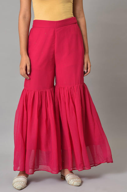 W for Woman Pink Chiffon Flared Sharara