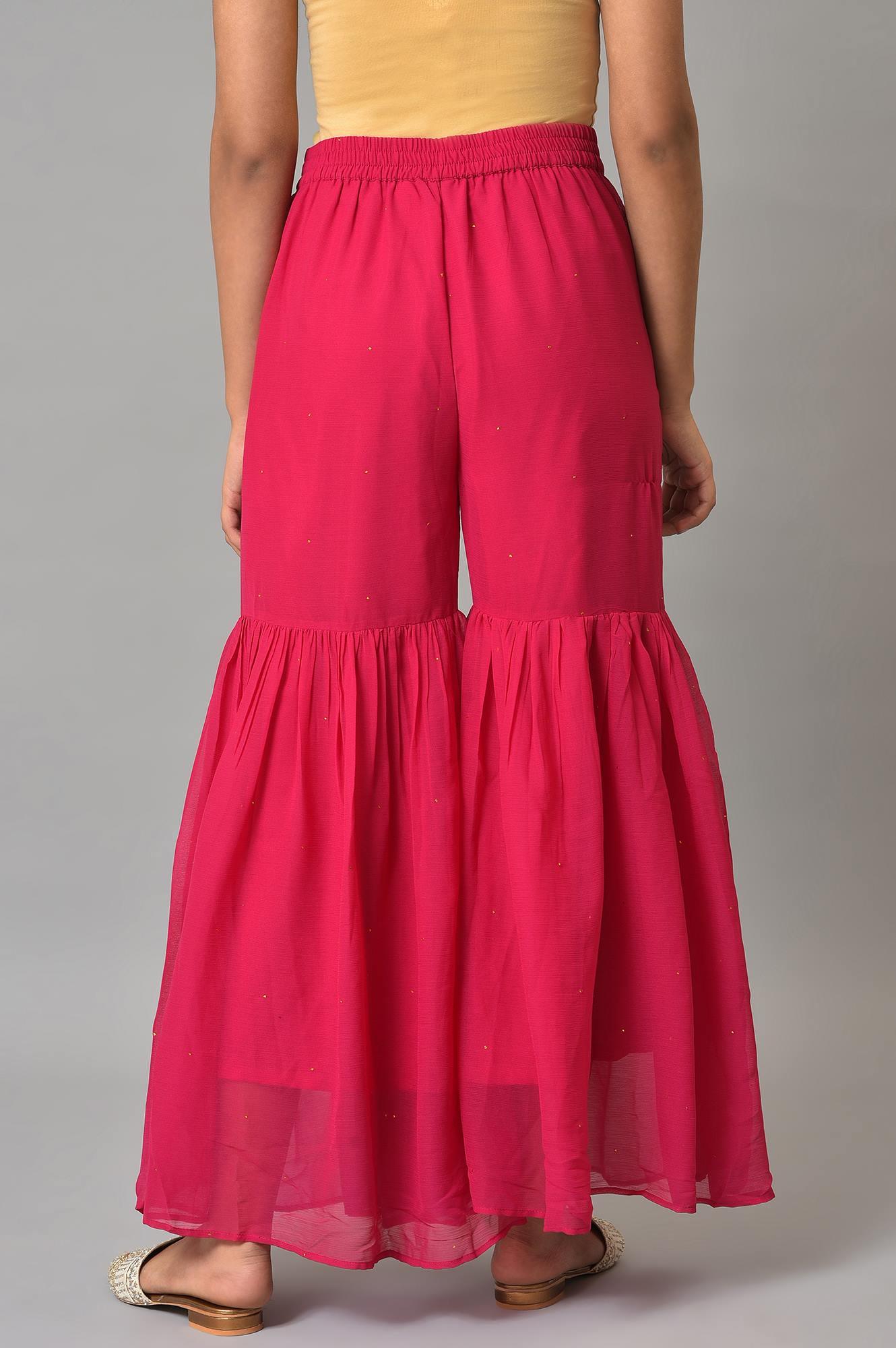W for Woman Pink Chiffon Flared Sharara