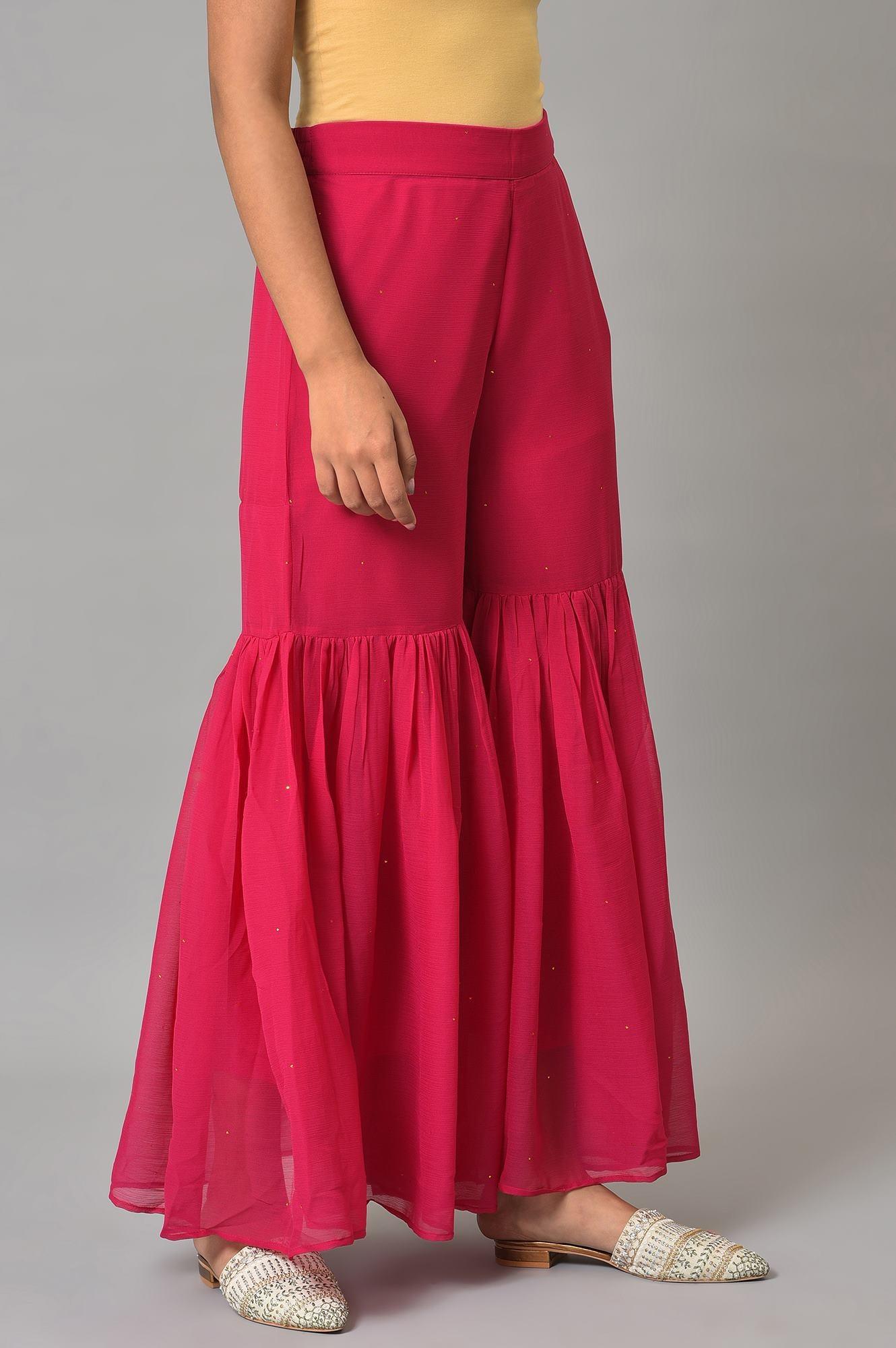 W for Woman Pink Chiffon Flared Sharara