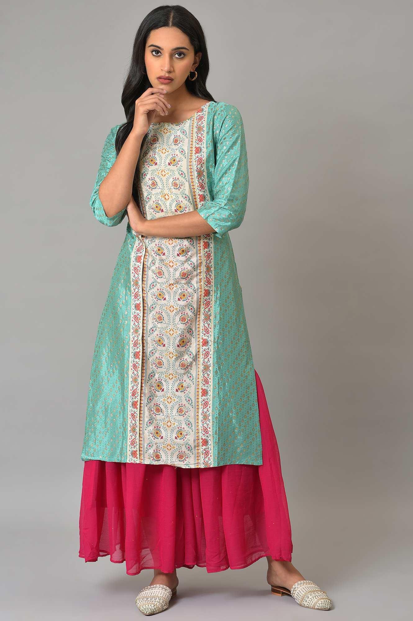 W for Woman Pink Chiffon Flared Sharara