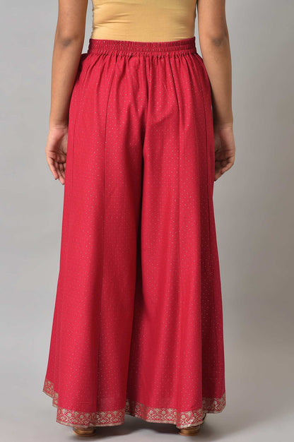 W for Woman Fuchsia Pink Glitter Printed Culottes