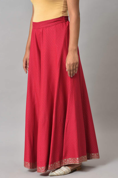 W for Woman Fuchsia Pink Glitter Printed Culottes