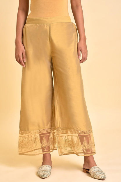 W for Woman Gold Floral Printed Parallel Pants