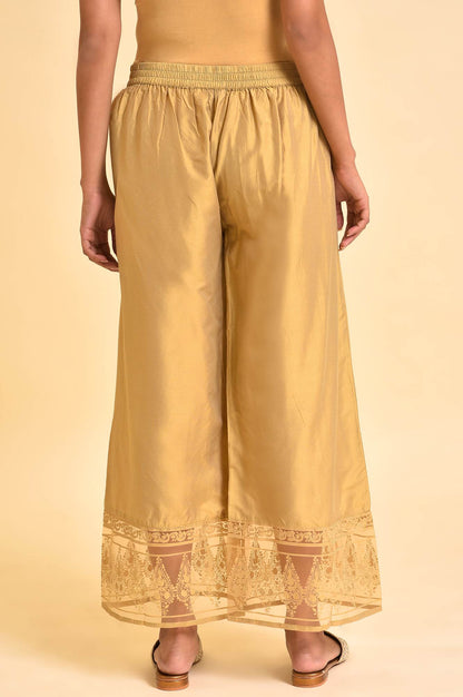 W for Woman Gold Floral Printed Parallel Pants