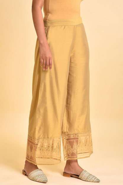 W for Woman Gold Floral Printed Parallel Pants