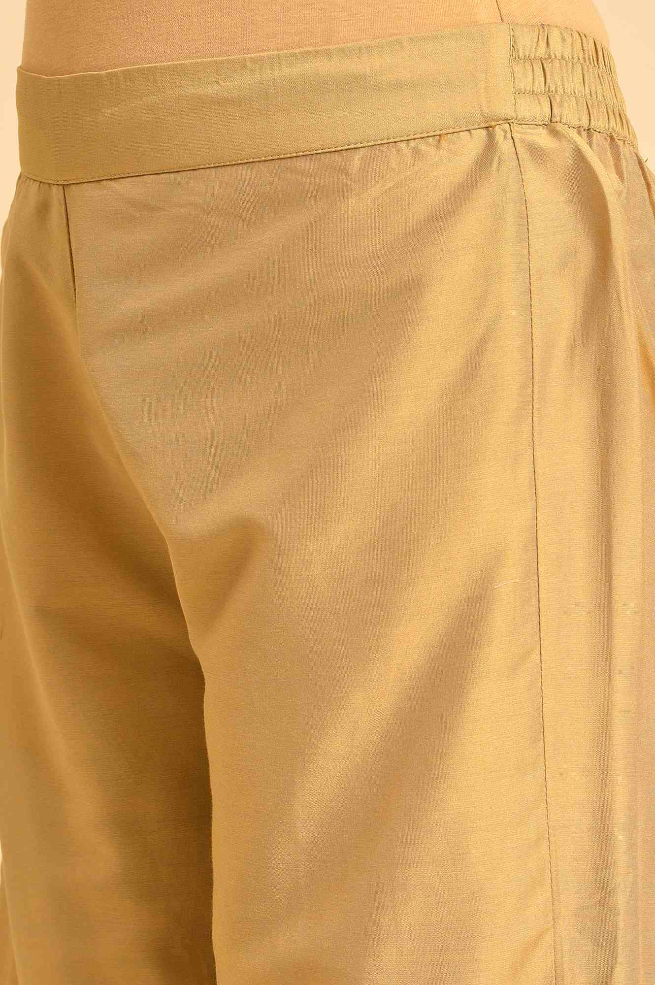 W for Woman Gold Floral Printed Parallel Pants