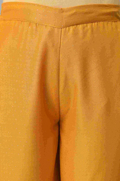 W for Woman Mustard Glitter Printed Parallel Pants