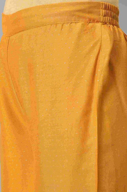 W for Woman Mustard Glitter Printed Parallel Pants