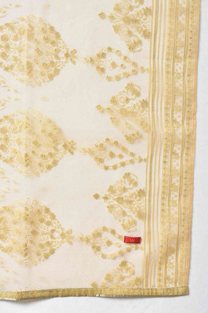 W for Woman Gold Light Festive Brasso Dupatta