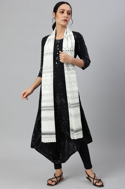 W for Woman Ecru Voile Printed Dupatta