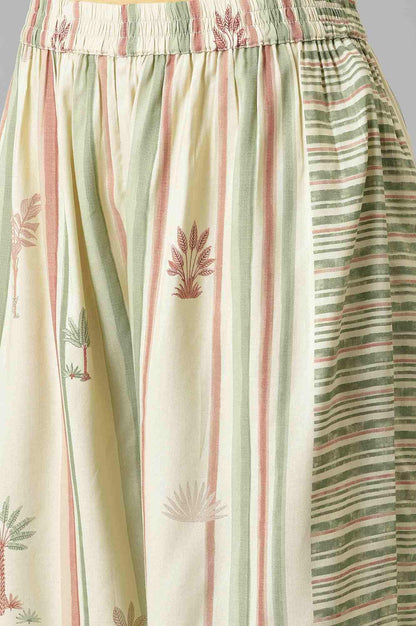 W for Woman Light Green Embroidered Straight Kurta with Printed Parallel Pants and Dupatta Set