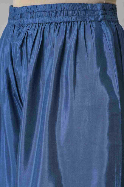 W for Woman Blue Embroidered kurta With Parallel Pants And Pink Dupatta