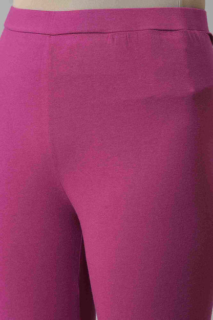 W for Woman Dark Purple Ombre Cowl kurta With Tights And Bandhani Dupatta