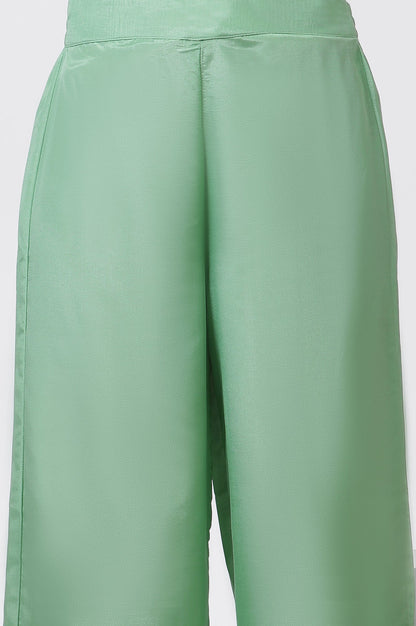 W for Woman Pistachio Green Mukaish Kurta And Pants Set