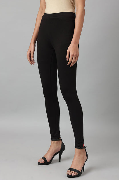 W for Woman Black Ankle Length Tights