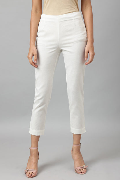 W for Woman White Fitted Pants