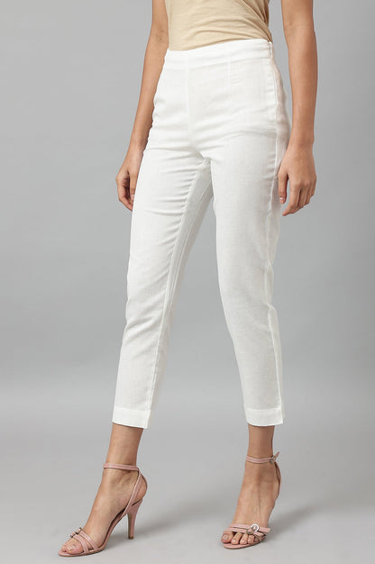 W for Woman White Fitted Pants