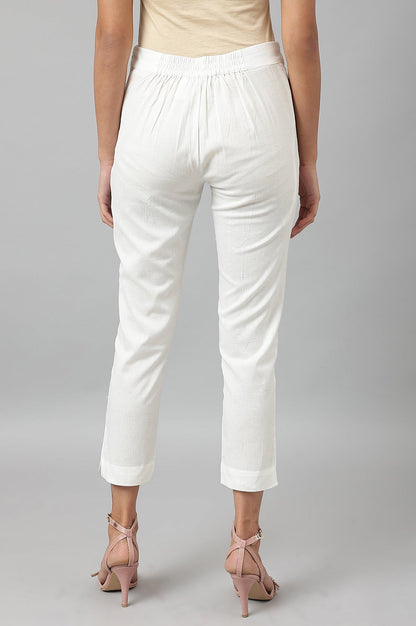 W for Woman White Fitted Pants
