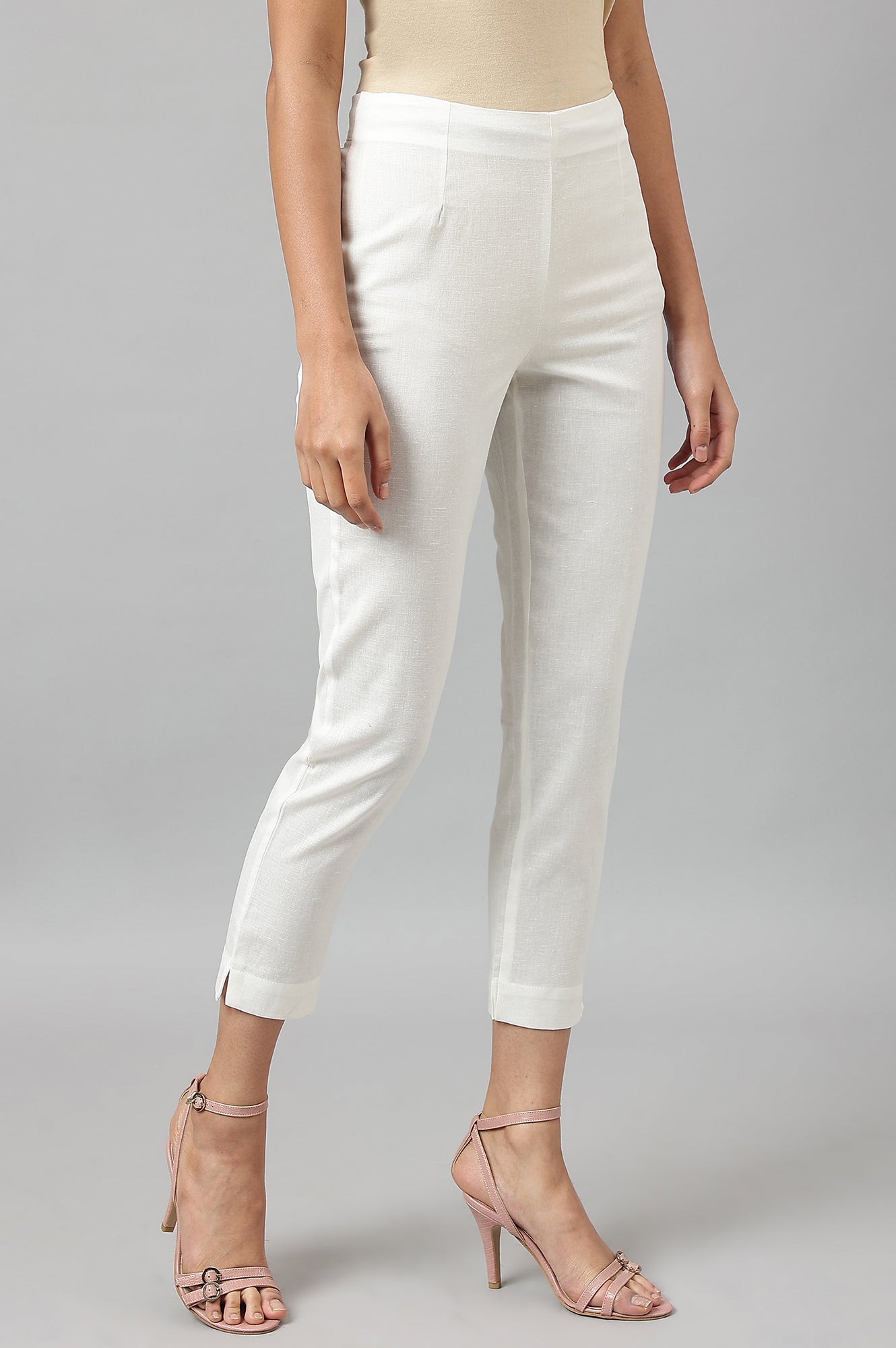 W for Woman White Fitted Pants