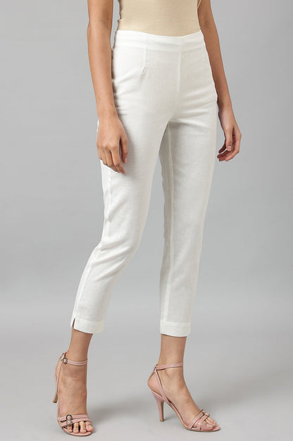 W for Woman White Fitted Pants