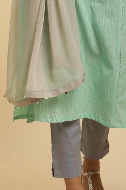 W for Woman Silver Chiffon Dupatta