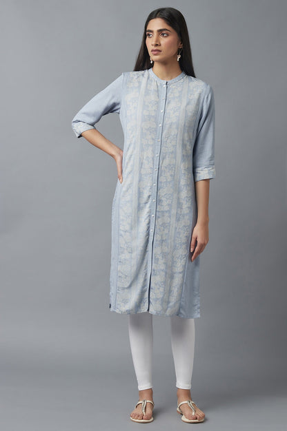 W for Woman Chambray Blue Button Down kurta