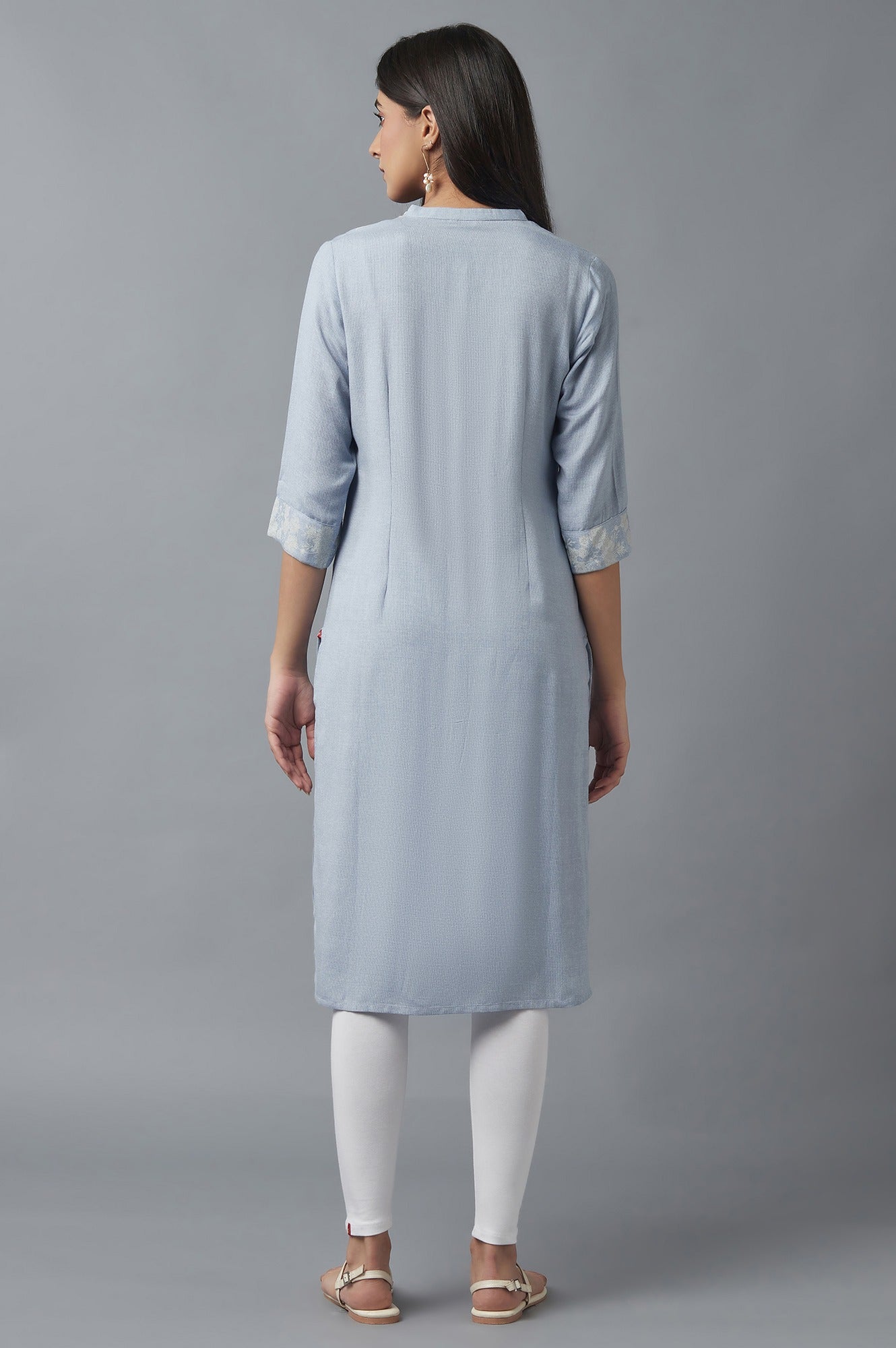 W for Woman Chambray Blue Button Down kurta