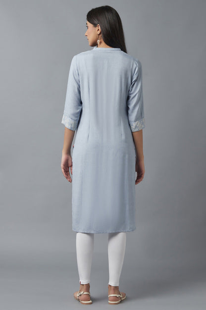 W for Woman Chambray Blue Button Down kurta