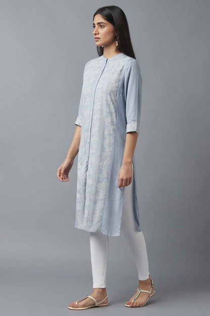 W for Woman Chambray Blue Button Down kurta