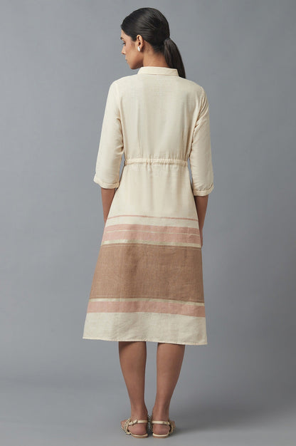 W for Woman Ecru Printed Shirt Dress