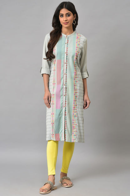W for Woman Light Blue Dobby kurta