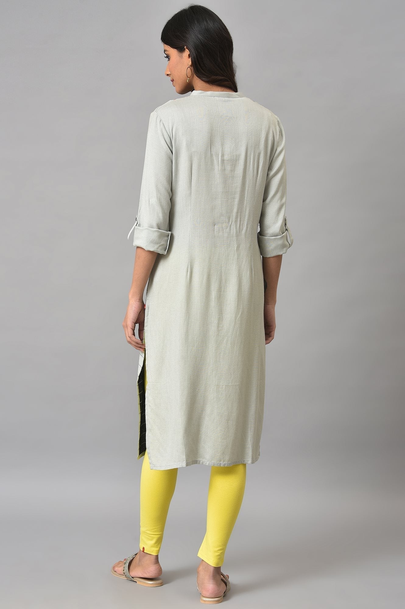 W for Woman Light Blue Dobby kurta