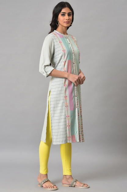W for Woman Light Blue Dobby kurta