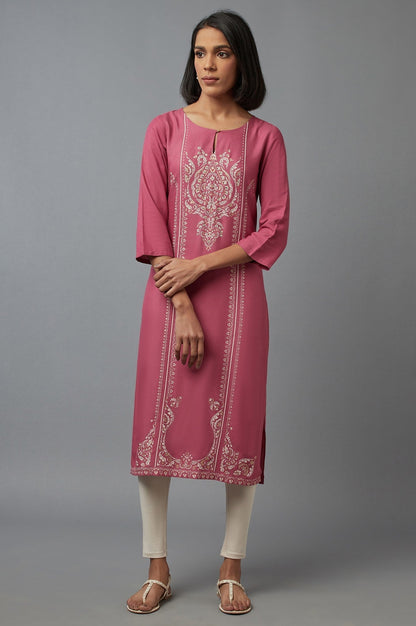 W for Woman Pink Sequin kurta